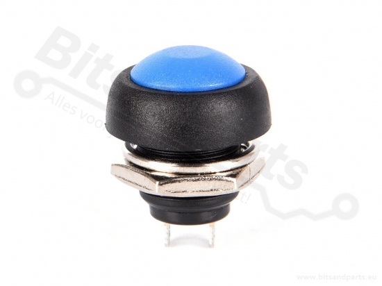 Drukcontact rond bol 12mm blauw 250V/1A